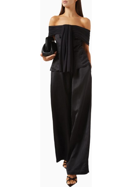 Abadıa Viskon Karışımlı Bağcıklı Geniş Paça Pantolon, Elastik Bel Bandı fiyatları