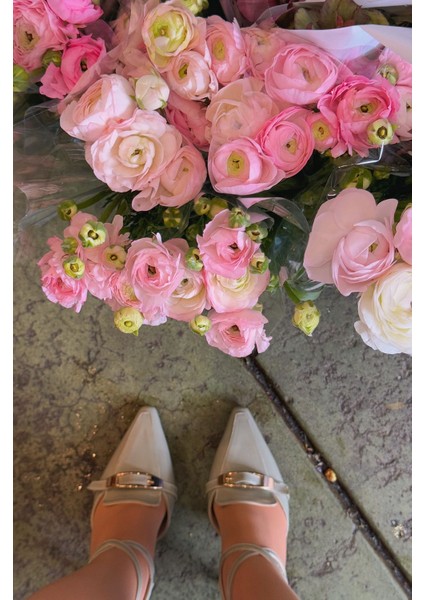 Vorno Mat Deri Toka Detaylı Su Yeşili Stiletto fiyatları