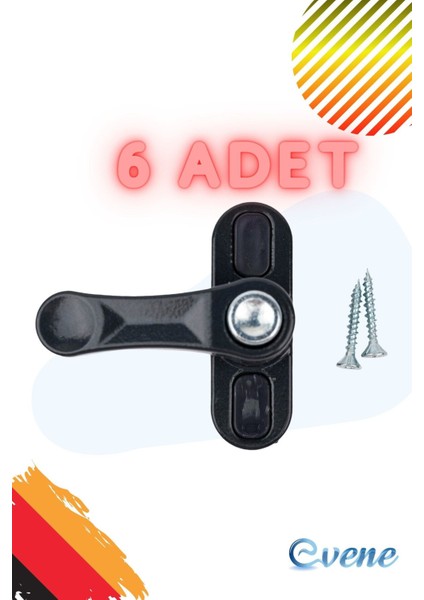 Pencere Emniyet Kilidi Güvenlik Düğmeli Metal Kilit Antrasit Rengi 6 Adet