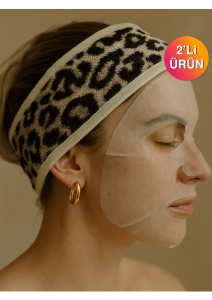 Wild Spirit 2'li Leopar Desen Saç Bandı – %100 Pamuklu ve Yumuşak