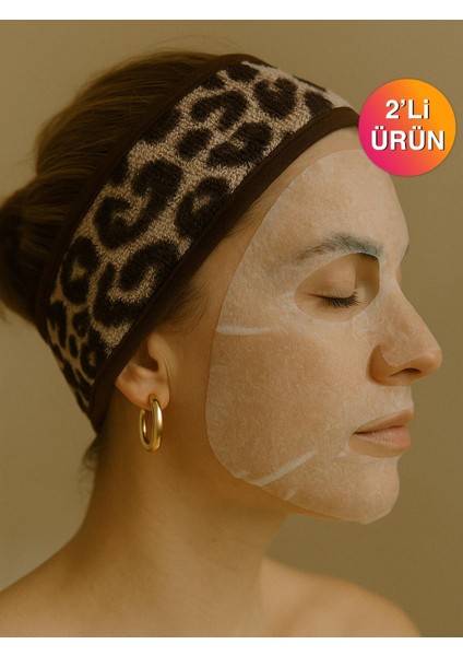 Wild Spirit 2'li Leopar Desen Saç Bandı – %100 Pamuklu ve Yumuşak