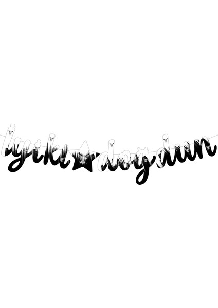 Siyah Beyaz Taraftar Temalı Iyiki Doğdun Kaligrafi Banner