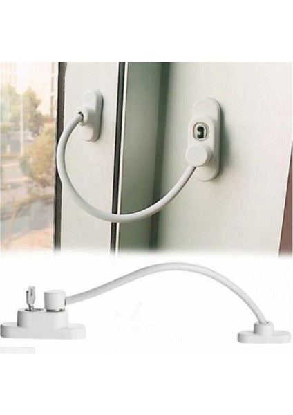 Pencere Kilidi Pencere Çocuk Kilit Koruyucu ve Kilit 7 Adet Beyaz Renk