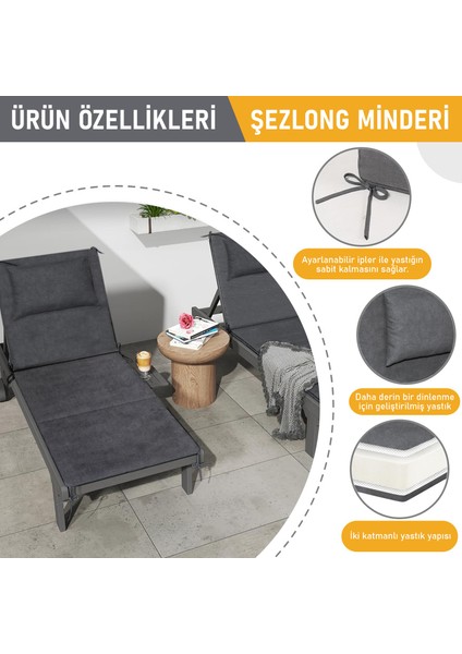 Şezlong Minderi, Havuz Plaj Outdoor Kamp Için Katlanır Sünger Minder, 22DENS 180X55X4 cm - Bej modelleri