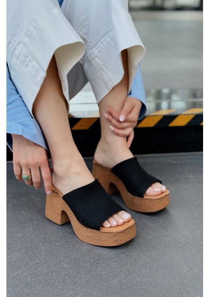 Velseya Süet Siyah Kadın Topuklu Terlik modelleri