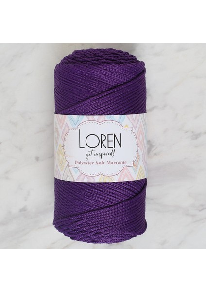 Polyester Soft Macrame Koyu Mor El Örgü Ipi - LM037 - 34442