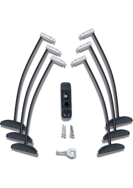 Antrasit Pencere Kilidi 6 Adet Halatlı Çocuk Güvenlik Emniyet Hırsız Pimapen Pvc Kapı Bebek Kilidi