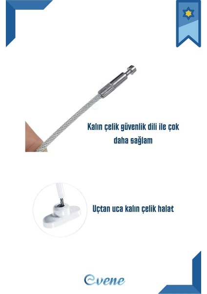 Koyu Kahve Pencere Kilidi 7 Adet Halatlı Çocuk Güvenlik Emniyet Hırsız Pimapen Pvc Kapı Kilit