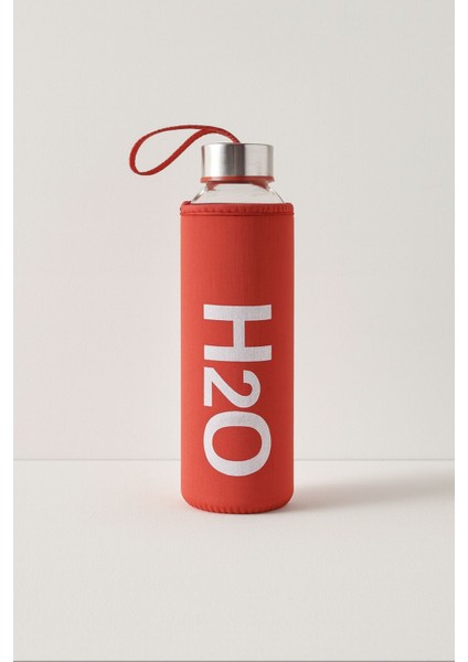 750 ml Cam Matara Neopren Kılıflı Taşıma Askılı Su Şişesi