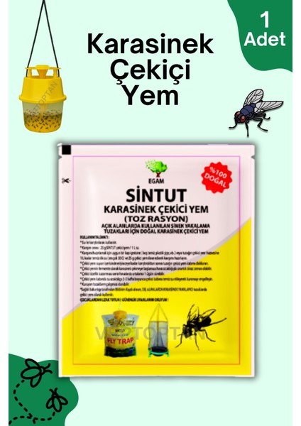 Karasinek Tuzağı 1 Adet 25 gr Karasinek Çekici Yem Kara Sinek Haşere