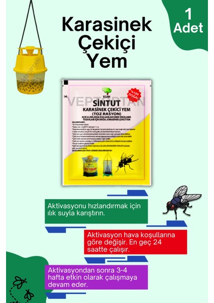 Karasinek Tuzağı 1 Adet 25 gr Karasinek Çekici Yem Kara Sinek Haşere fiyatları
