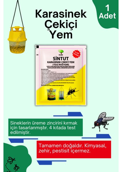 Karasinek Tuzağı 1 Adet 25 gr Karasinek Çekici Yem Kara Sinek Haşere modelleri