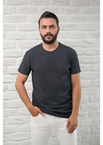 Slimfit Fit Bisiklet Yaka Rayon Kumaş Full Likralı T-Shirt fiyatları