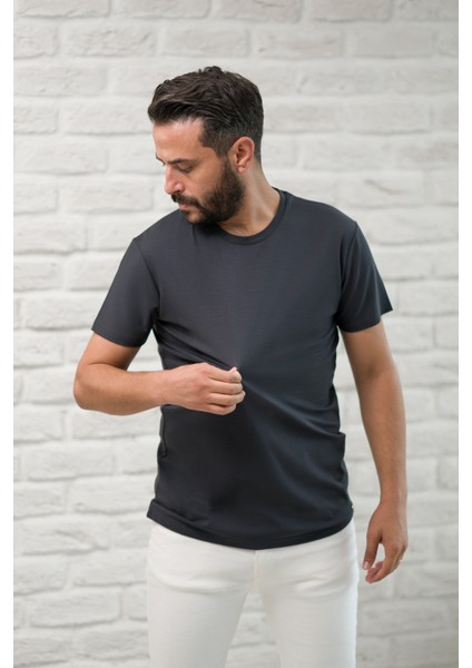 Slimfit Fit Bisiklet Yaka Rayon Kumaş Full Likralı T-Shirt modelleri