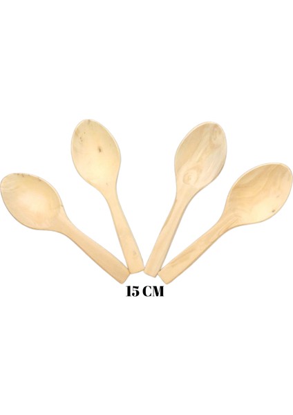 15 cm Şimşir Ağacı Oyma Oyun Kaşığı 4'lü