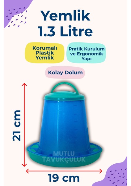 Civciv Başlangıç 2 Adet Suluk ve 2 Adet Yemlik Takım 1.3 Lt Keklik Güvercin Suluğu Bıldırcın Yemliği indirimleri
