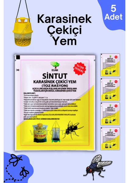 Karasinek Tuzağı 5 Adet 25 gr Karasinek Çekici Yem Kara Sinek Haşere