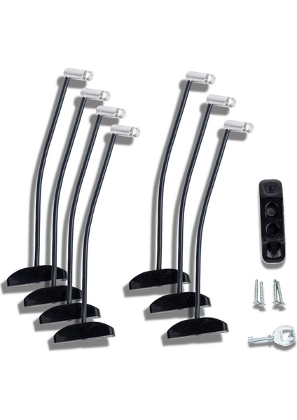 Siyah Pencere Kilidi 7 Adet Halatlı Çocuk Güvenlik Emniyet Hırsız Pimapen Pvc Kapı Bebek Kilit