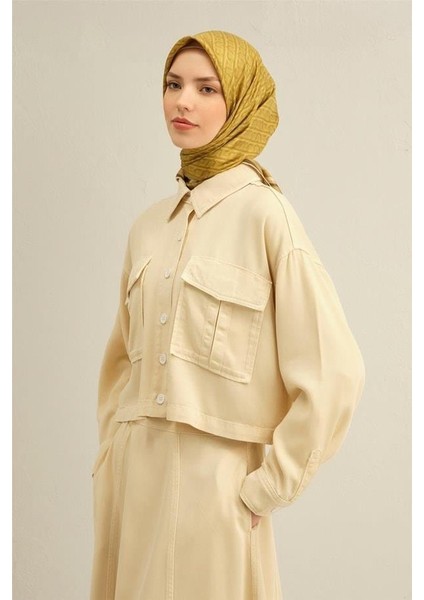 Desenli Saf Ipek Twill Eşarp 9301 32