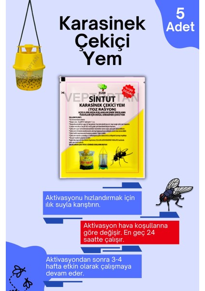 Karasinek Tuzağı 10 Adet 25 gr Karasinek Çekici Yem Karasinek Öldürücü Haşere fiyatları