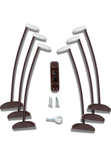 Koyu Kahve Pencere Kilidi 6 Adet Halatlı Çocuk Güvenlik Emniyet Hırsız Pimapen Pvc Kapı Bebek Kilidi