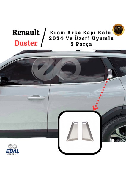 Renault Duster 2024 Üzeri Için Krom Arka Kapı Kolu 2 Kapı Paslanmaz Çelik modelleri