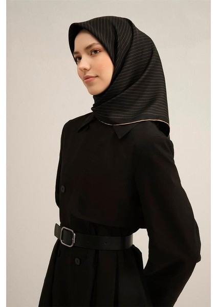 Desenli Saf Ipek Twill Eşarp 9348 02