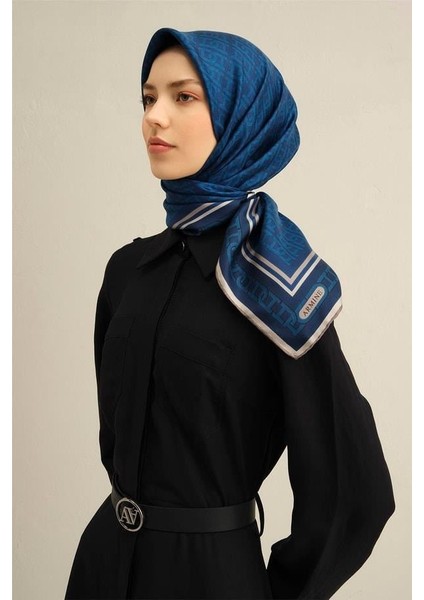 Desenli Saf Ipek Twill Eşarp 9301 85 modelleri