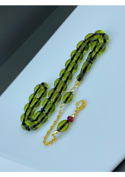 Ateş Kehribar Yaldızlı 925 Ayr Gümüş Püsküllü