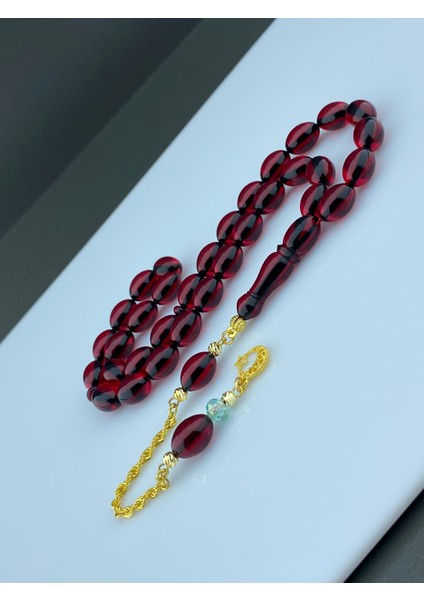 Ateş Kehribar Yaldızlı 925 Ayr Gümüş Püsküllü