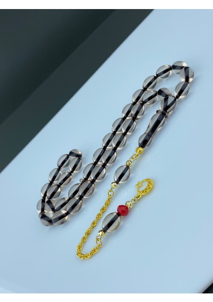 Ateş Kehribar Yaldızlı 925 Ayr Gümüş Püsküllü