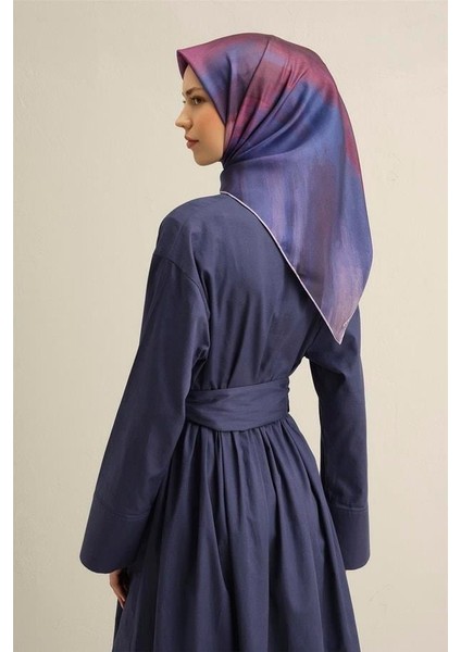 Desenli Saf Ipek Twill Eşarp 9308 31