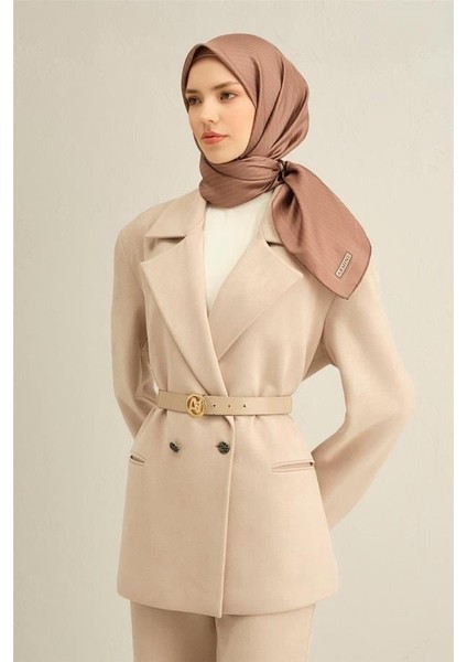 Desenli Saf Ipek Twill Eşarp 9348 36