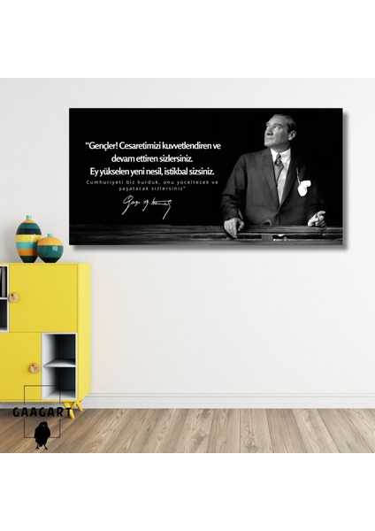 Panoramik Kanvas Makam Panosu Atatürk Sözleri Gençler Hakkında Sözü