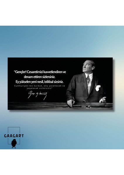Panoramik Kanvas Makam Panosu Atatürk Sözleri Gençler Hakkında Sözü modelleri
