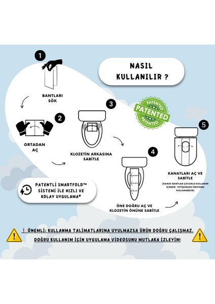 ® Yeni Nesil Klozet Örtüsü - Tek Kullanımlık, Patentli Sistem, Su Geçirmez, Kaymaz - 7 Adet - Klozet Kapak Örtüsü fiyatları