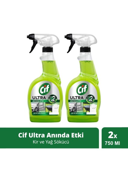 Ultra Anında Etki Kir ve Yağ Çözücü 750 ml x 2 Adet