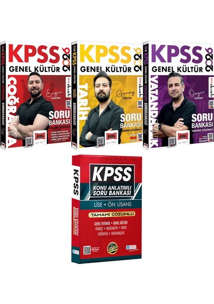2026 Kpss Tarih Coğrafya Vatandaşlık Çözümlü Soru Bankası - 3 Deneme