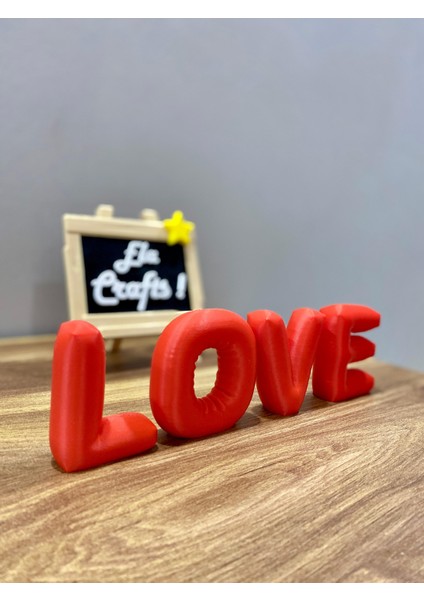 Ela Crafts 3D Kırmızı Balon Love Yazısı | Dekoratif Romantik Masa ve Duvar Süsü modelleri