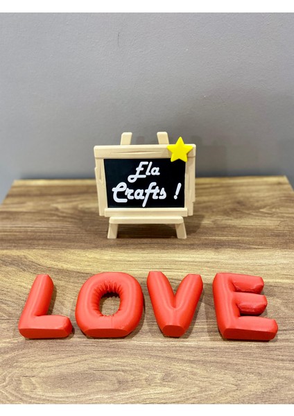 Ela Crafts 3D Kırmızı Balon Love Yazısı | Dekoratif Romantik Masa ve Duvar Süsü indirimleri