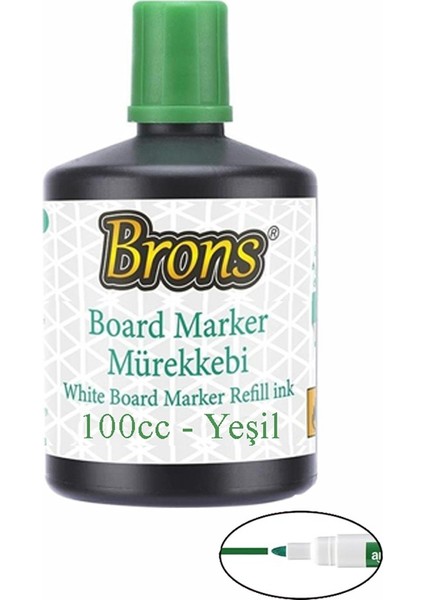 Yeşil Yazı Tahta Kalem Mürekkebi 100ML 1 Adet Brons Tahta Kalemi Mürekkebi Kolay Silinebilir 100GR Okul Sınıf Öğrenci