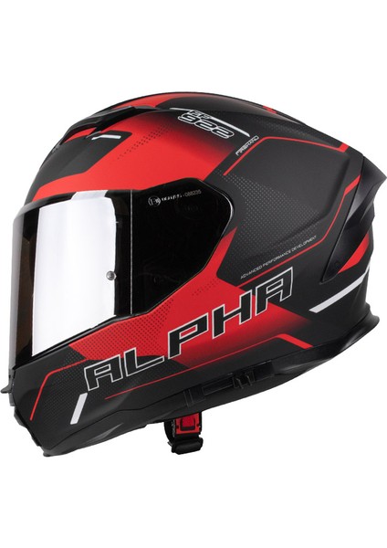 Alpha Sv Kırmızı Siyah Kapalı Motosiklet Kaskı