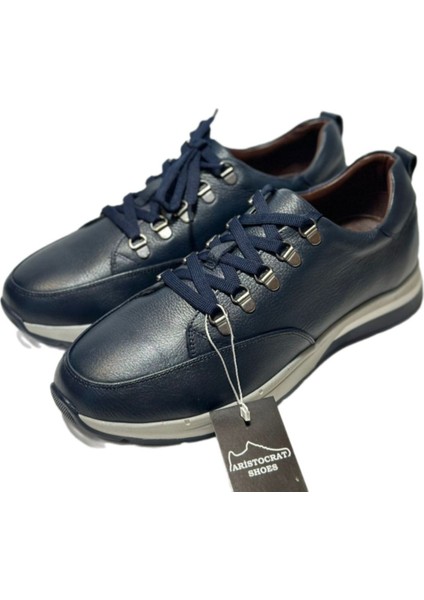 Bağcıklı Spor Ayakkabı Gerçek Deri Rahat Kalıp
