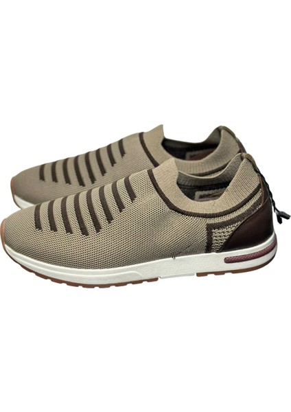Triko Rahat Terletmeyen Yürüyüş Spor Ayakkabı Bej Kahve modelleri