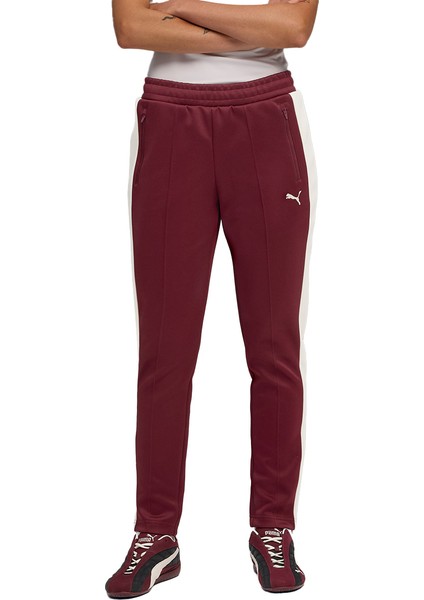 T7 Always On Slim Track Kadın Bordo Günlük Stil Eşofman Altı 62979896