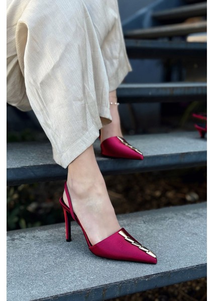 Jaylen Saten Bordo Yüksek Topuklu Kadın Ayakkabı fiyatları