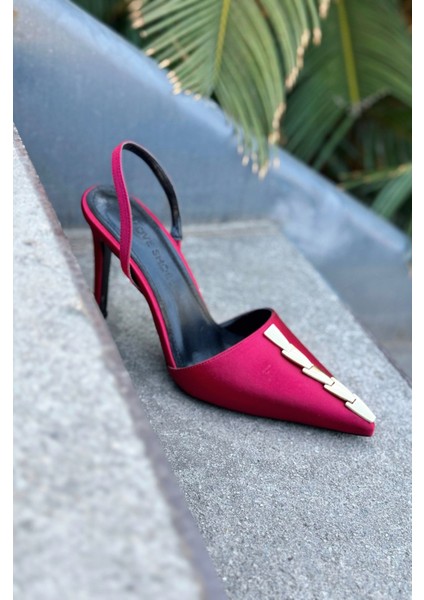 Jaylen Saten Bordo Yüksek Topuklu Kadın Ayakkabı fırsatları