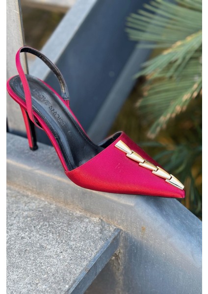 Jaylen Saten Bordo Yüksek Topuklu Kadın Ayakkabı indirimleri