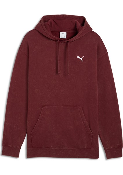 Ess Elevated Wash Hoodie Erkek Bordo Günlük Stil Sweatshirt 68804996 fırsatları