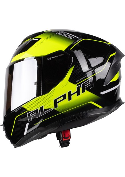 Alpha Sv Siyah Sarı Kapalı Motosiklet Kaskı